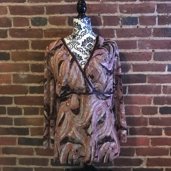 Lane Bryant Tops - Rose pattern V neck top